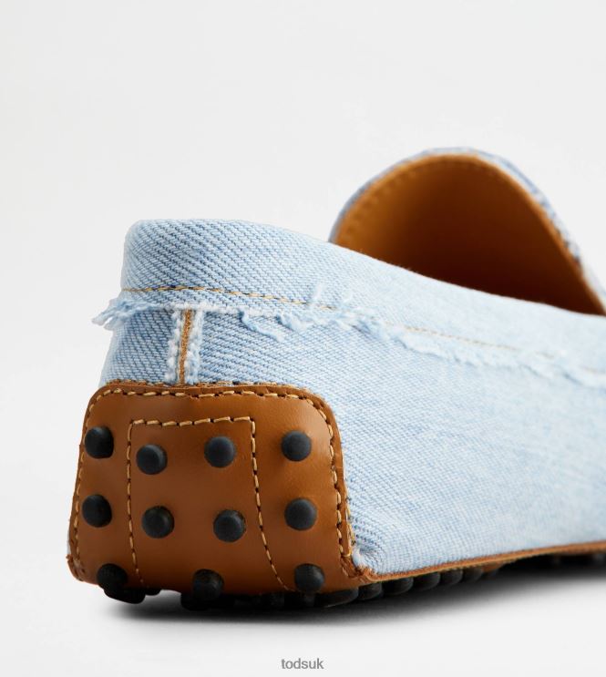 Tod's Women Gommino Driving Shoes in Denim 602L84116 Light Blue/Blue