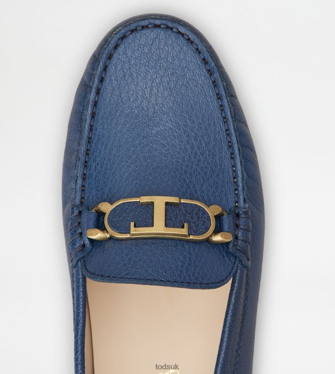 Tod's Women Gommino Driving Shoes in Leather 602L84111 Blue