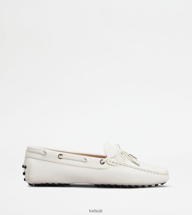 Tod's Women Gommino Driving Shoes in Leather 602L8466 White