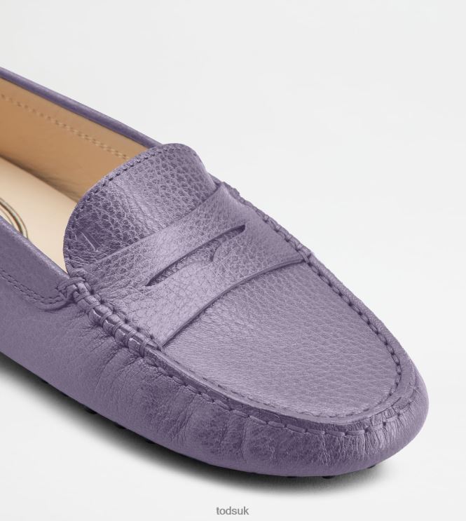 Tod's Women Gommino Driving Shoes in Leather 602L8471 Violet