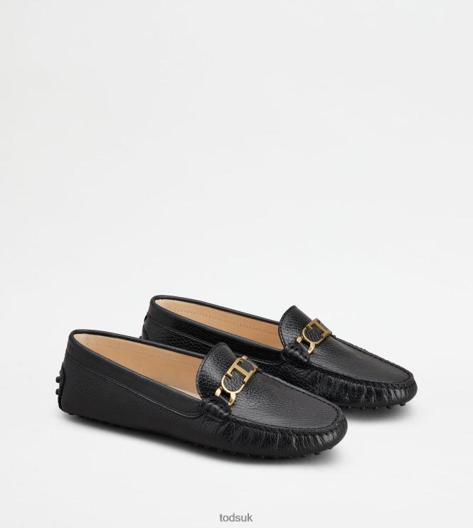 Tod's Women Gommino Driving Shoes in Leather 602L8478 Black
