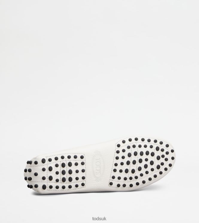 Tod's Women Gommino Driving Shoes in Leather 602L8481 White