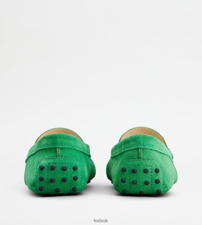 Tod's Women Gommino Driving Shoes in Suede 602L84103 Green