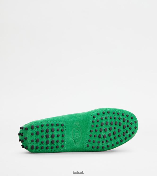 Tod's Women Gommino Driving Shoes in Suede 602L84103 Green