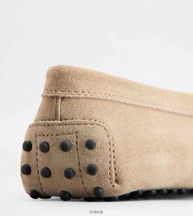 Tod's Women Gommino Driving Shoes in Suede 602L84104 Beige