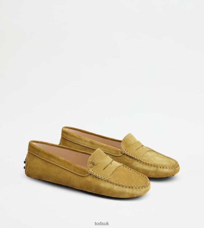 Tod's Women Gommino Driving Shoes in Suede 602L84107 Green