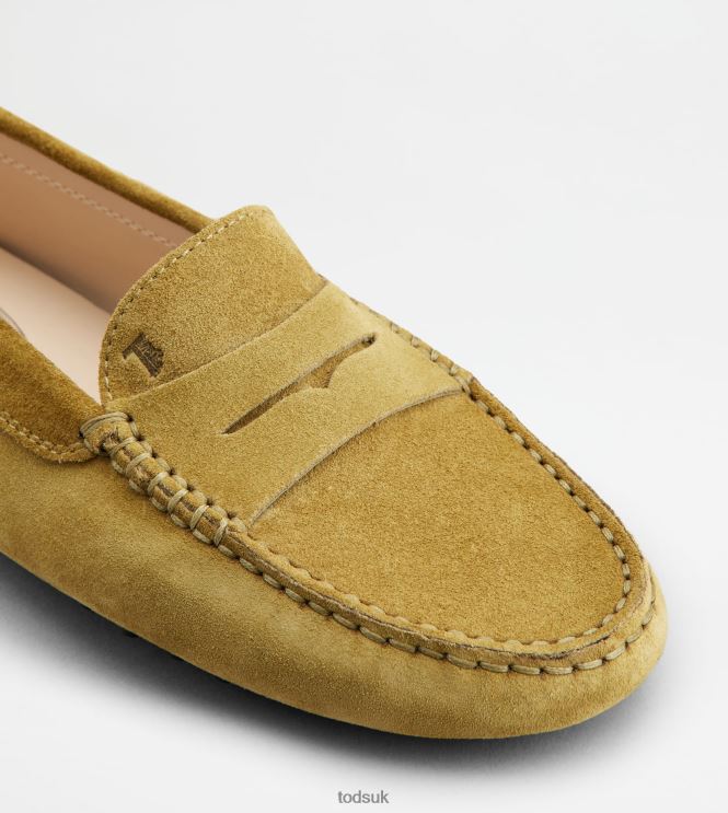 Tod's Women Gommino Driving Shoes in Suede 602L84107 Green