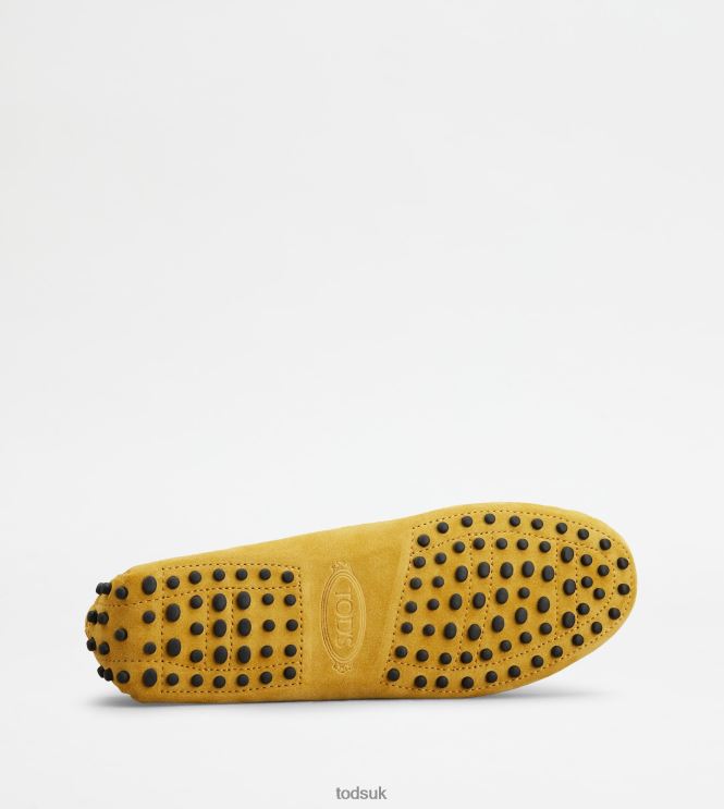 Tod's Women Gommino Driving Shoes in Suede 602L84108 Yellow
