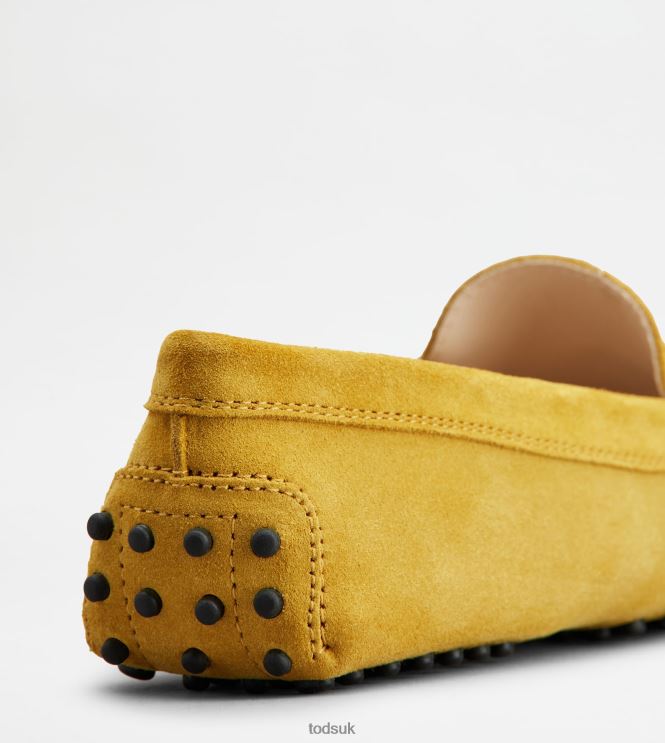 Tod's Women Gommino Driving Shoes in Suede 602L84108 Yellow
