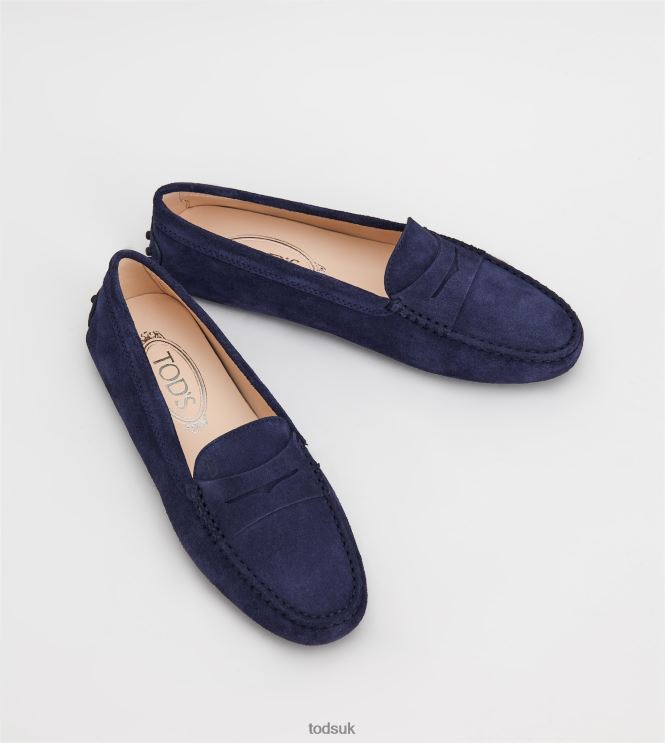 Tod's Women Gommino Driving Shoes in Suede 602L84113 Blue