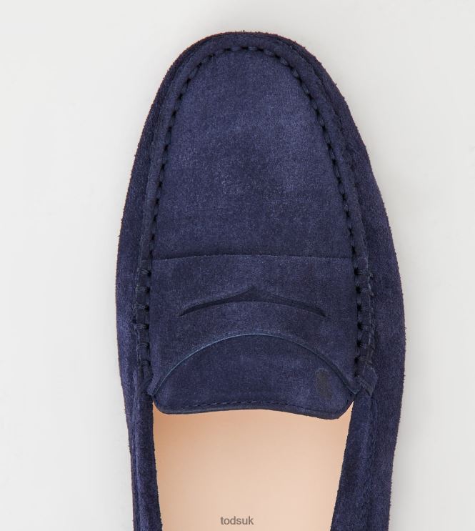 Tod's Women Gommino Driving Shoes in Suede 602L84113 Blue