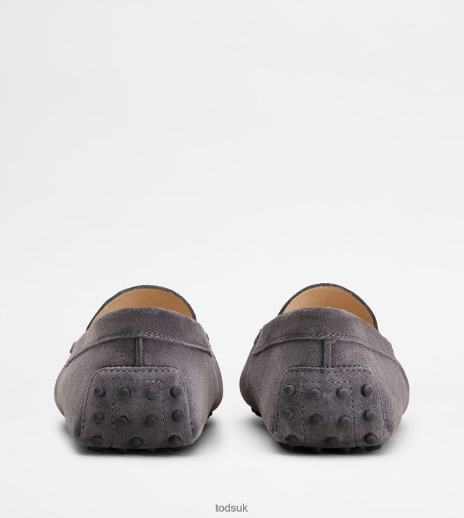 Tod's Women Gommino Driving Shoes in Suede 602L84114 Grey