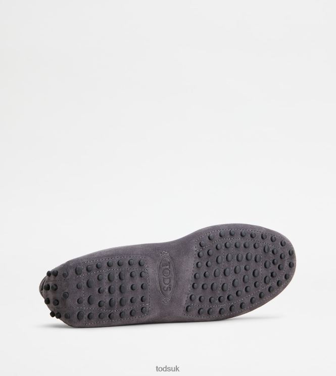 Tod's Women Gommino Driving Shoes in Suede 602L84114 Grey