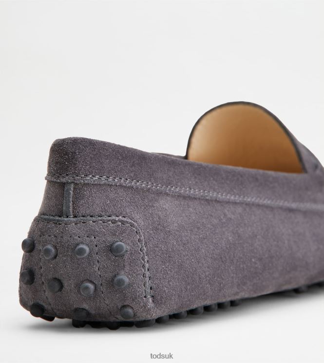 Tod's Women Gommino Driving Shoes in Suede 602L84114 Grey