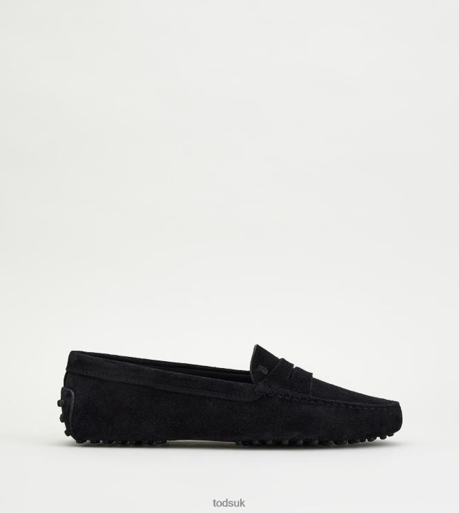 Tod's Women Gommino Driving Shoes in Suede 602L8465 Black
