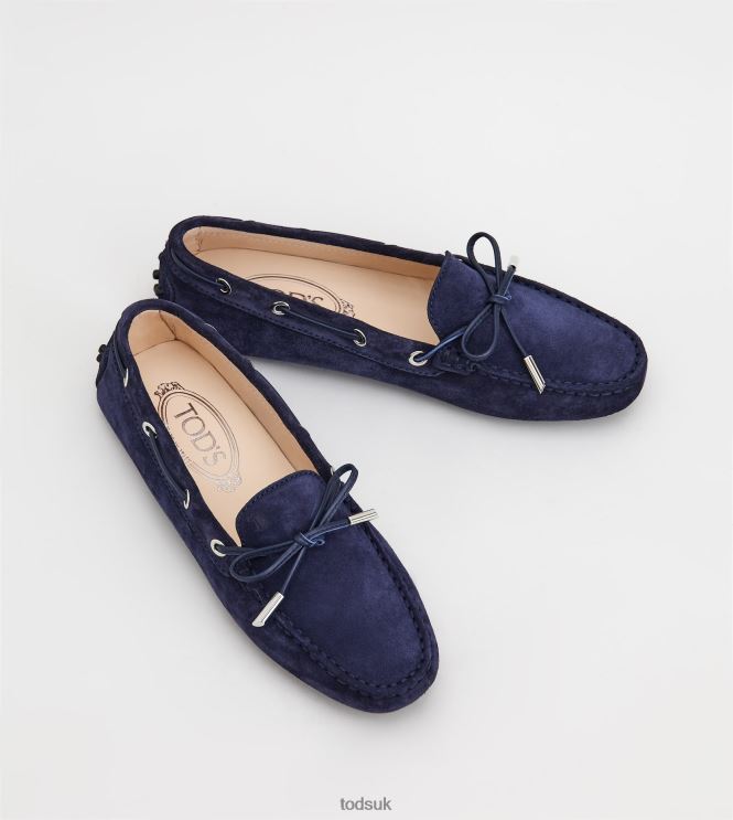 Tod's Women Gommino Driving Shoes in Suede 602L8470 Blue