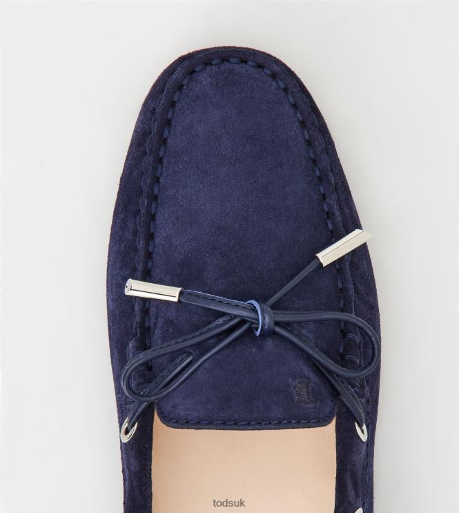 Tod's Women Gommino Driving Shoes in Suede 602L8470 Blue
