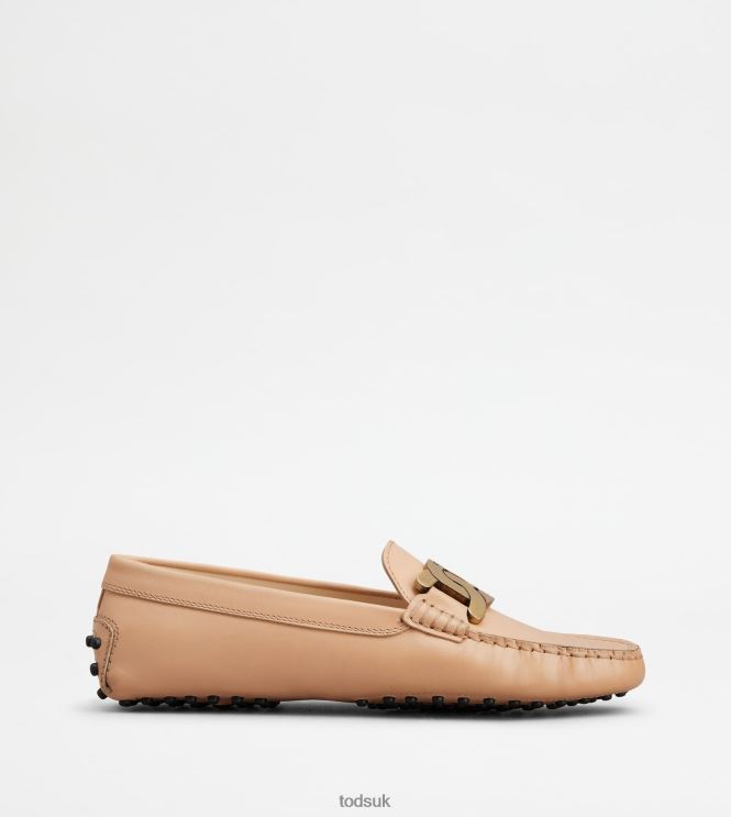 Tod's Women Kate Gommino Driving Shoes in Leather 602L8492 Pink