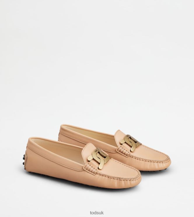 Tod's Women Kate Gommino Driving Shoes in Leather 602L8492 Pink