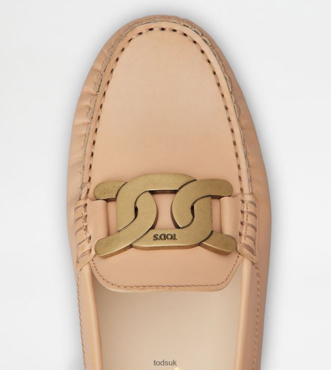 Tod's Women Kate Gommino Driving Shoes in Leather 602L8492 Pink