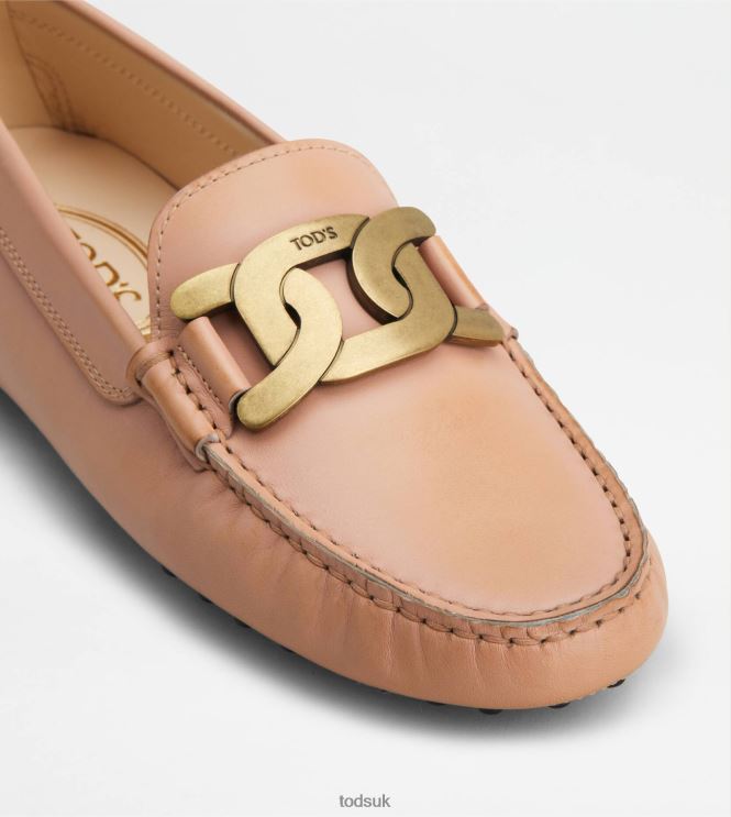 Tod's Women Kate Gommino Driving Shoes in Leather 602L8492 Pink