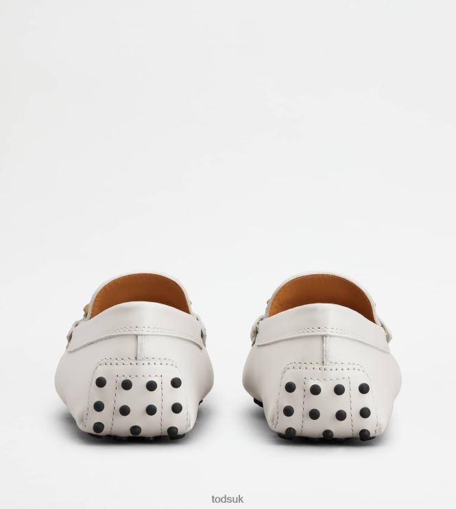Tod's Women Kate Gommino Driving Shoes in Leather 602L8493 White