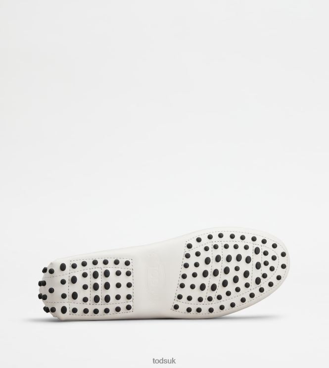 Tod's Women Kate Gommino Driving Shoes in Leather 602L8493 White