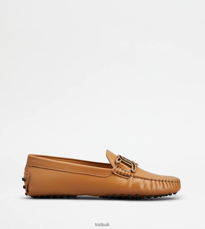 Tod's Women Kate Gommino Driving Shoes in Leather 602L8495 Brown