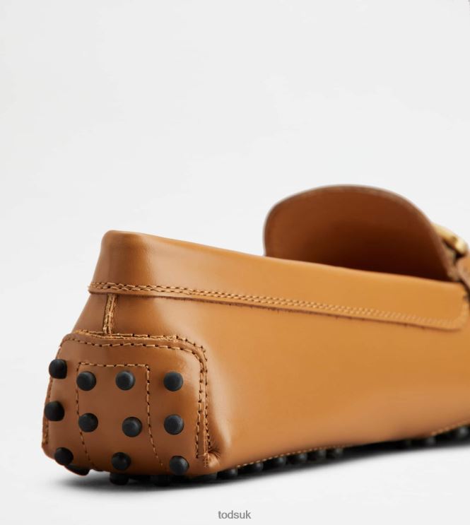 Tod's Women Kate Gommino Driving Shoes in Leather 602L8495 Brown