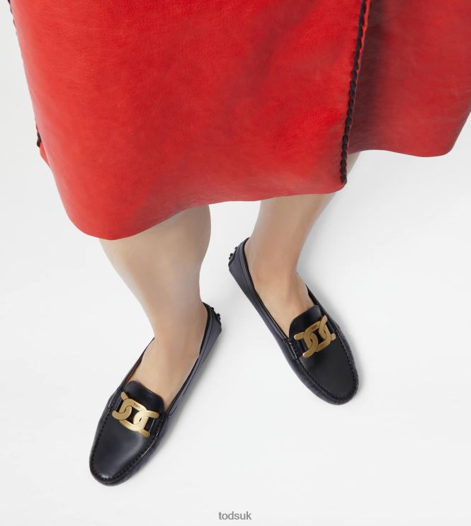 Tod's Women Kate Gommino Driving Shoes in Leather 602L8497 Black
