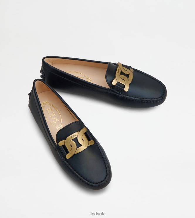 Tod's Women Kate Gommino Driving Shoes in Leather 602L8497 Black