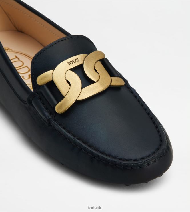 Tod's Women Kate Gommino Driving Shoes in Leather 602L8497 Black