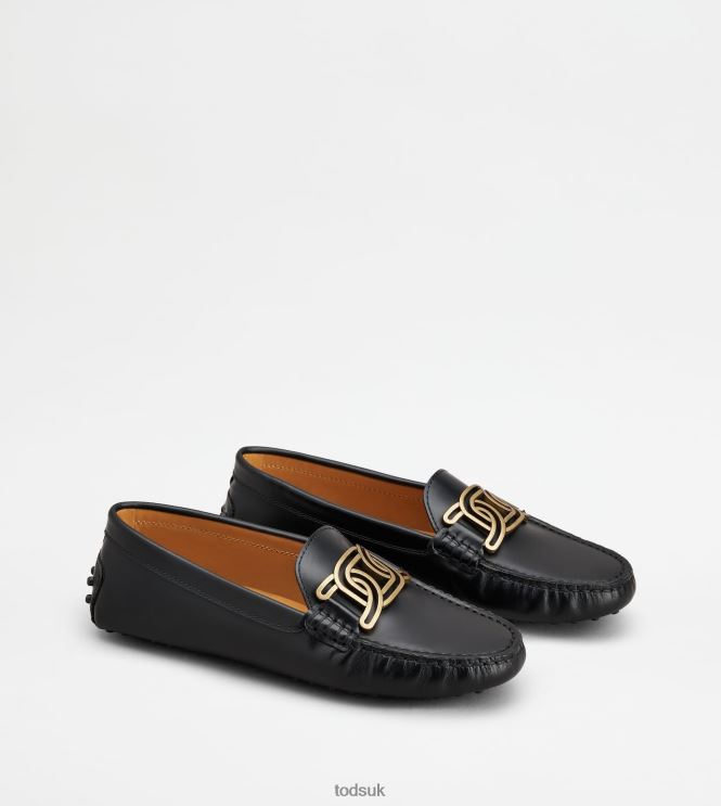 Tod's Women Kate Gommino Driving Shoes in Leather 602L8498 Black
