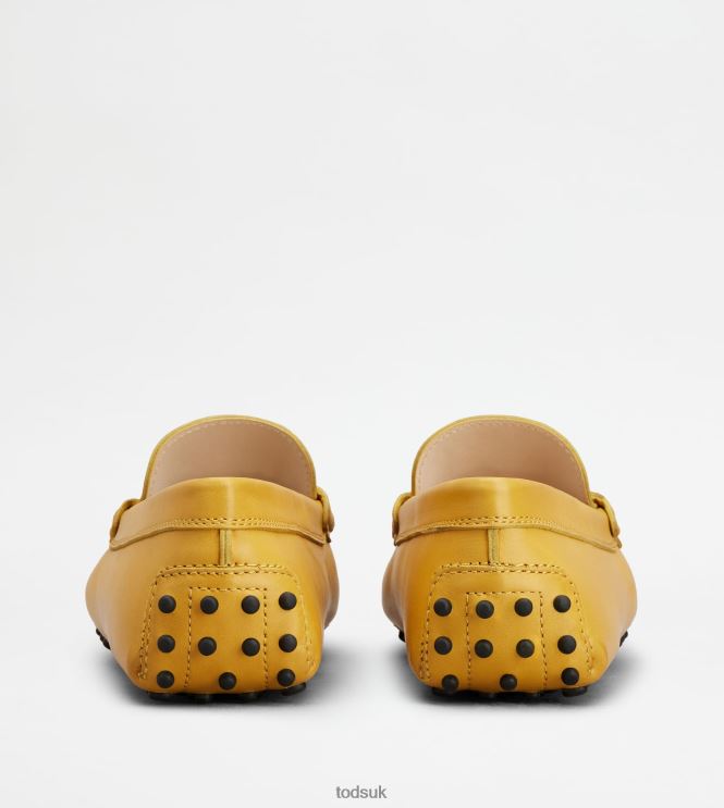 Tod's Women T Timeless Gommino Driving Shoes in leather 602L84100 Yellow