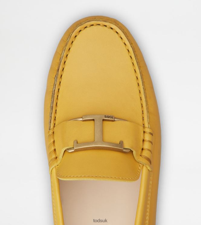 Tod's Women T Timeless Gommino Driving Shoes in leather 602L84100 Yellow