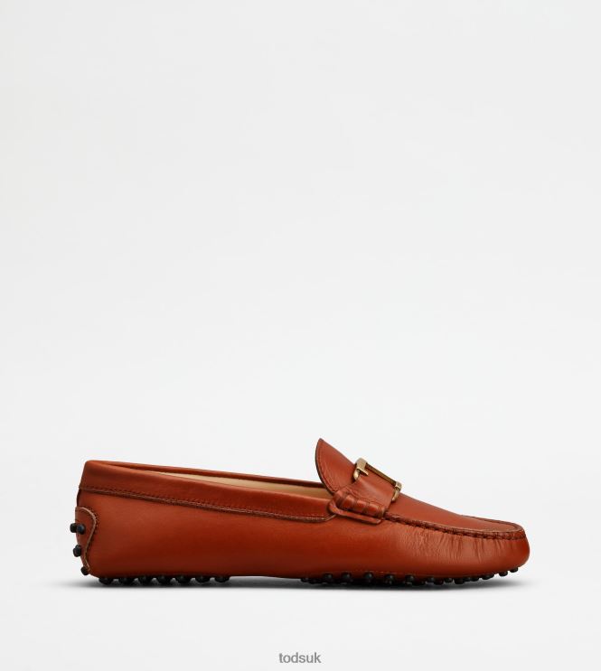 Tod's Women T Timeless Gommino Driving Shoes in leather 602L84101 Brown