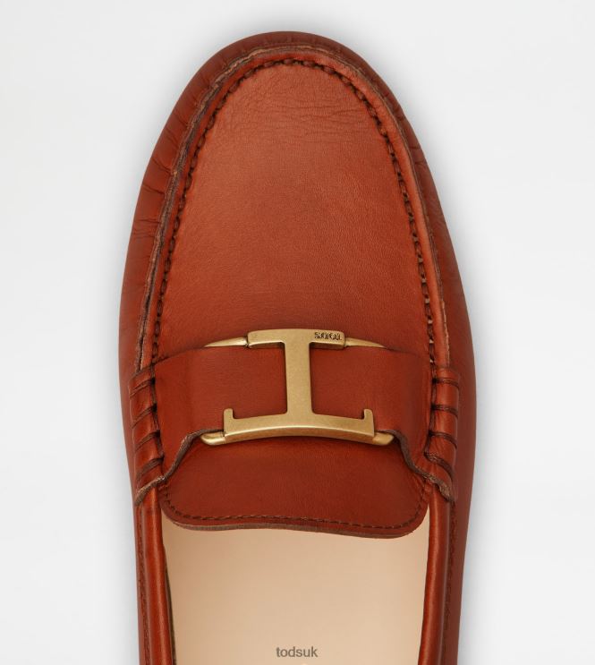Tod's Women T Timeless Gommino Driving Shoes in leather 602L84101 Brown