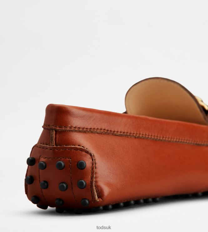 Tod's Women T Timeless Gommino Driving Shoes in leather 602L84101 Brown