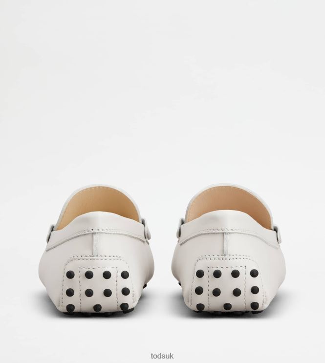 Tod's Women T Timeless Gommino Driving Shoes in leather 602L8499 White