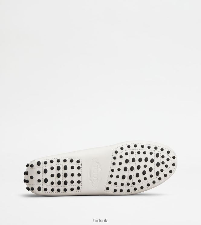 Tod's Women T Timeless Gommino Driving Shoes in leather 602L8499 White