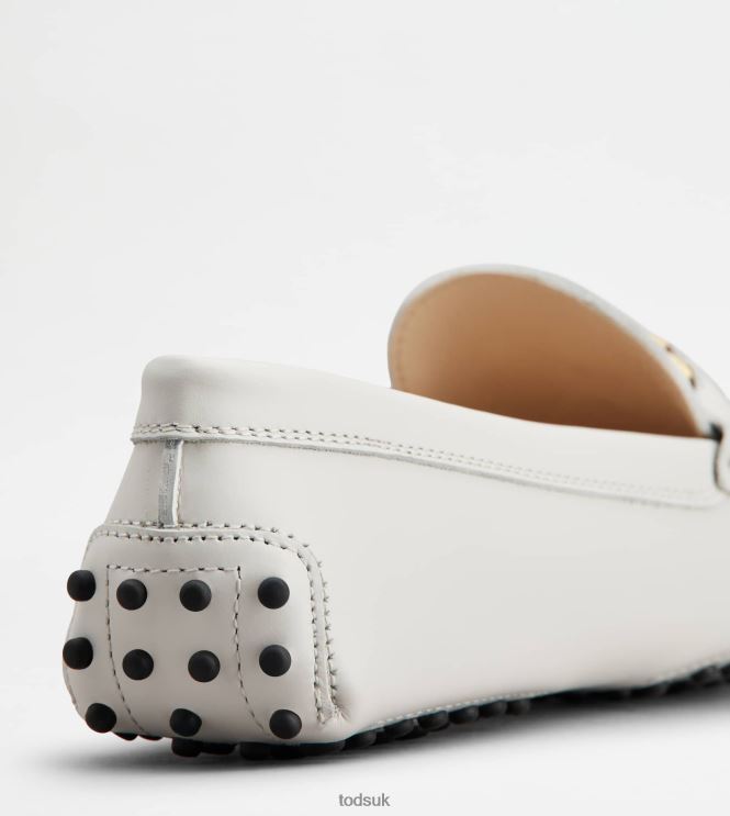 Tod's Women T Timeless Gommino Driving Shoes in leather 602L8499 White