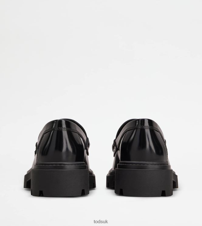 Tod's Women Fringed Loafers in Leather 602L847 Black