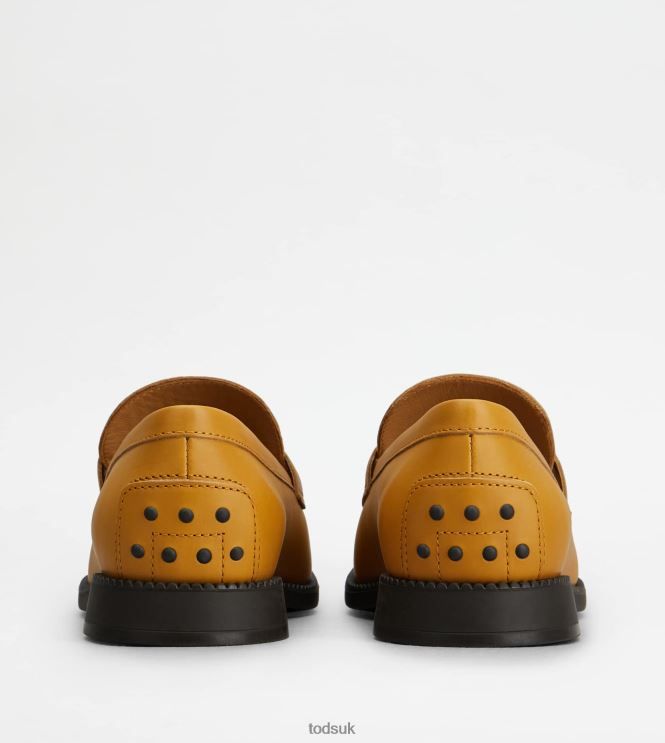 Tod's Women Kate Loafers in Leather 602L8444 Yellow
