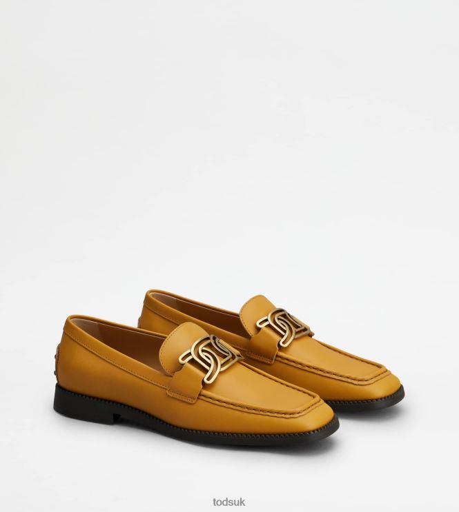 Tod's Women Kate Loafers in Leather 602L8444 Yellow
