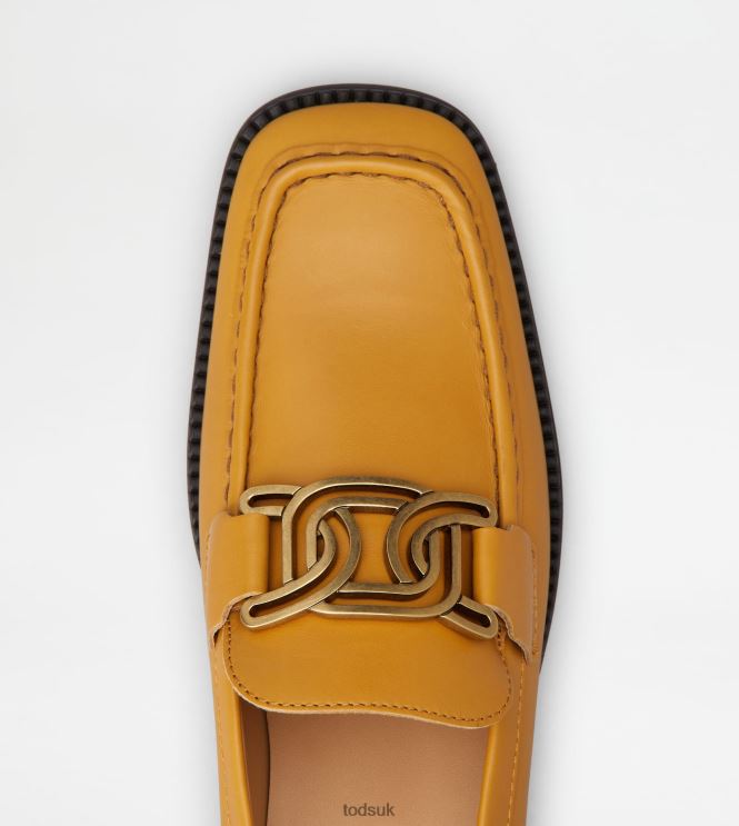 Tod's Women Kate Loafers in Leather 602L8444 Yellow