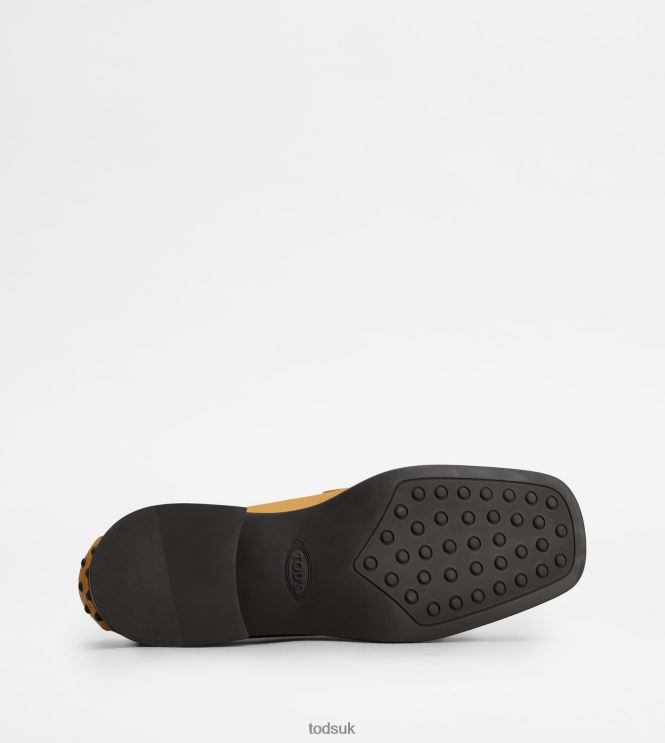 Tod's Women Kate Loafers in Leather 602L8444 Yellow