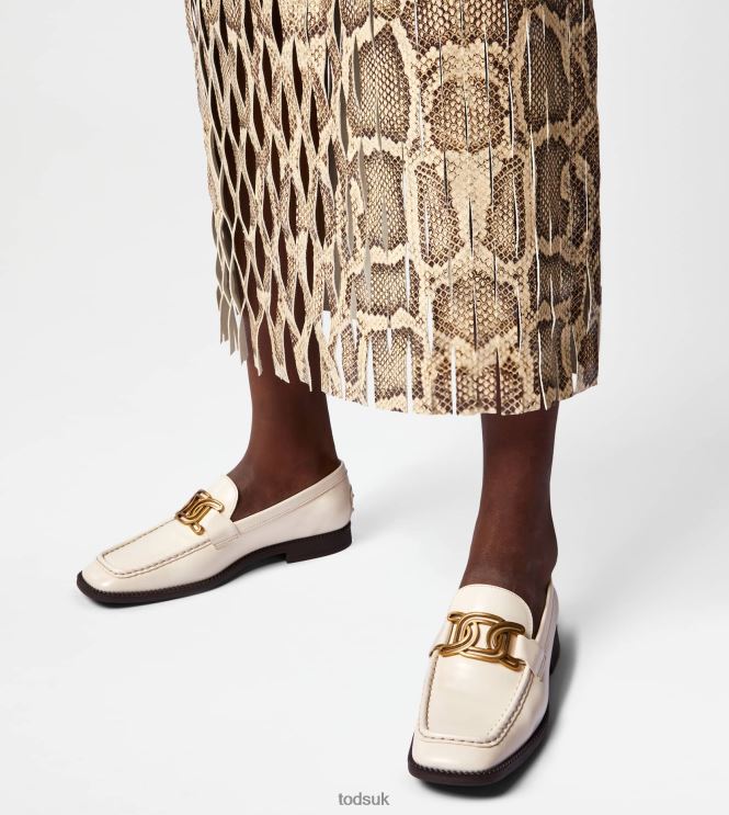 Tod's Women Kate Loafers in Leather 602L8445 White