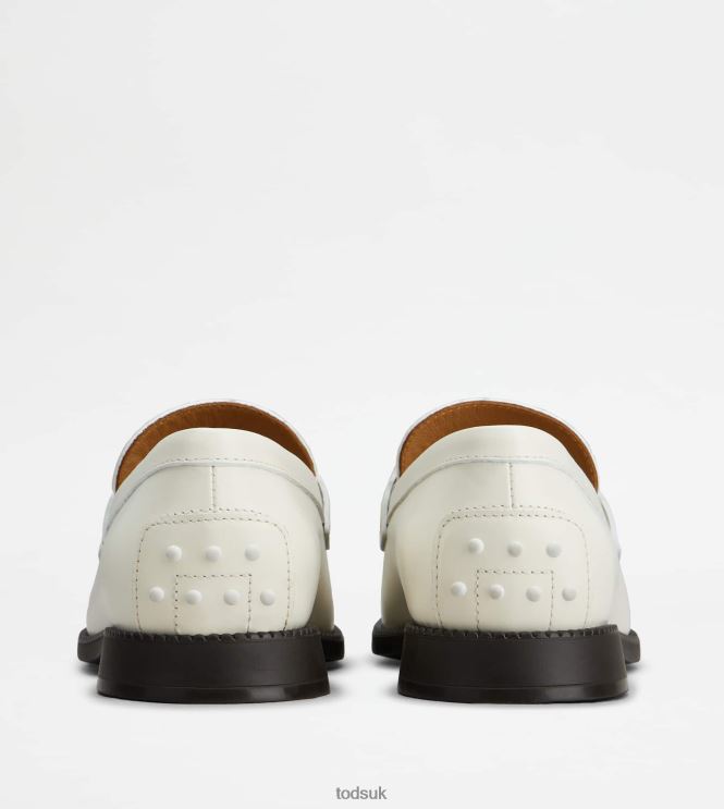 Tod's Women Kate Loafers in Leather 602L8445 White