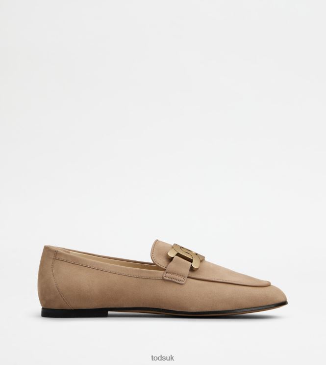 Tod's Women Kate Loafers in Suede 602L8453 Beige