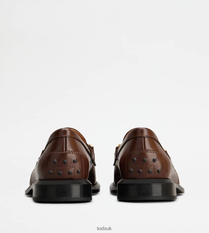 Tod's Women Loafers in Leather with Fringes 602L8439 Brown
